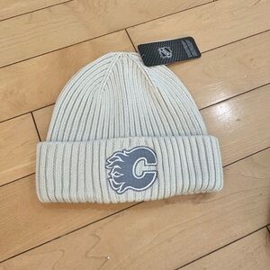 NHL Calgary Flames Cream Knit Beanie